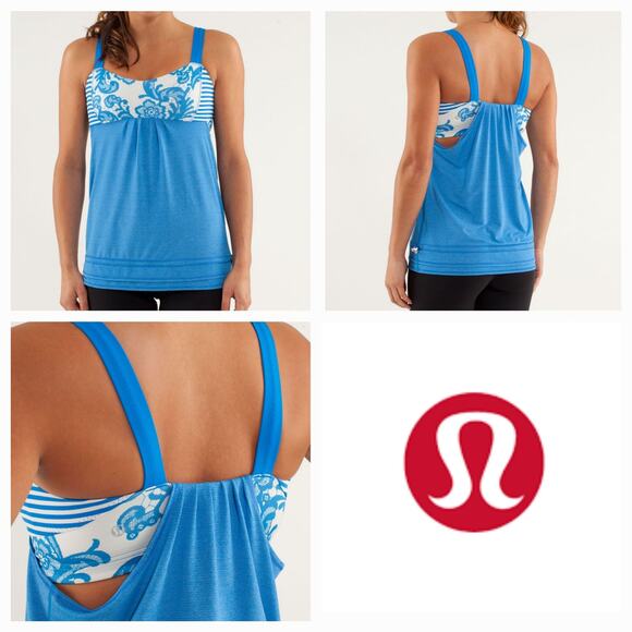 EUC Lululemon Run: Back On Track Tank Sz. 6 Beaming Blue - Picture 1 of 12